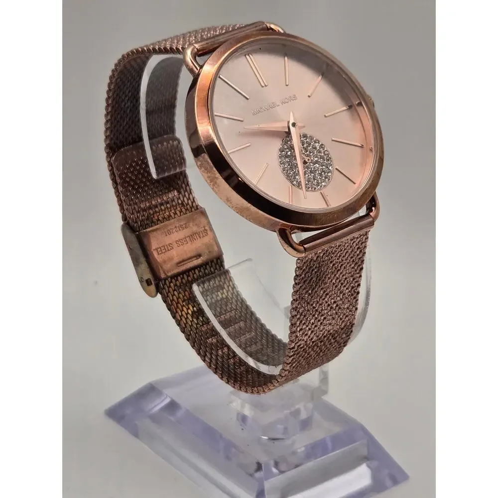 Michael Kors Portia Rose Gold Mesh Quartz Watch MK3845